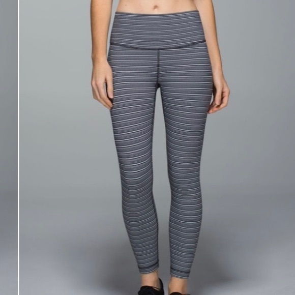 lululemon athletica Pants - Lululemon High Times Pant Leggings‎ Textured Stripe Black Deep Coal